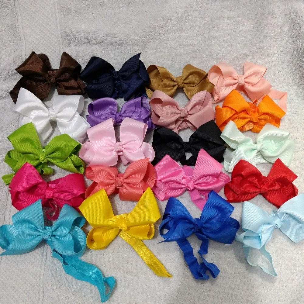 New 20 pcs headband hair bows 4.5 inches
